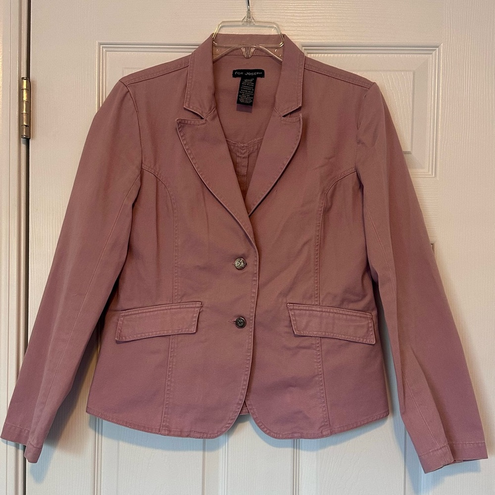 For Joseph Dusty Rose Cotton Blend Tailored Blazer